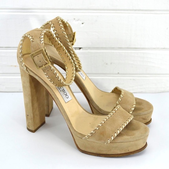 Jimmy Choo Suede Platforms #143-84 - Picture 1 of 4